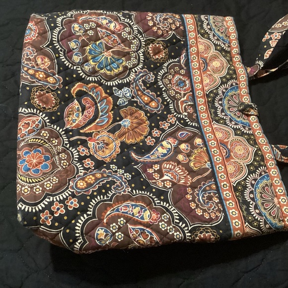 Vera Bradley button closure tote 14” by 13” with 4” depth with 13” strap hang - Picture 1 of 6